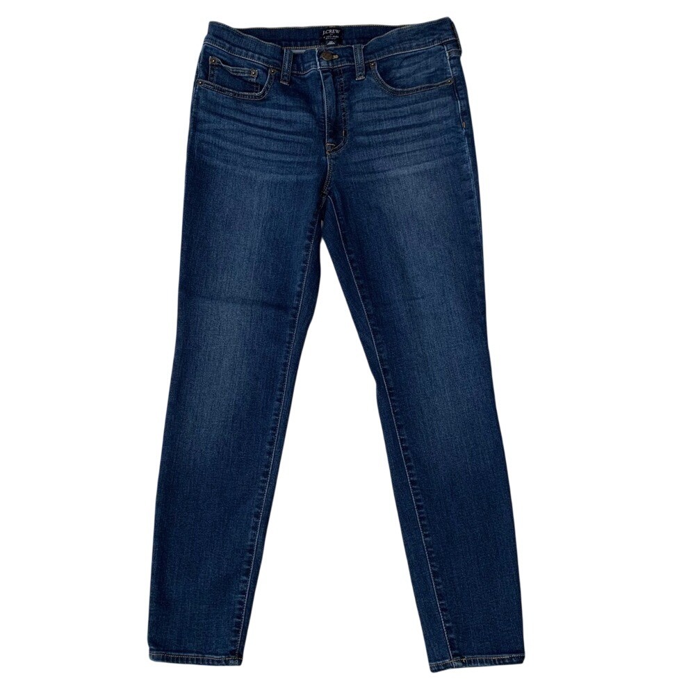 J. Crew 8" Mid-Rise Skinny Jeans | Size 28‎ | Classic Dark Wash Stretch Denim